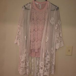 tank top and cardigan